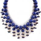 Blue Necklace Bead Marbles 18 Inch Long / 15814-4103GDBLU