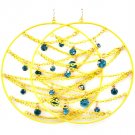 Yellow Earring Fish Hook Hoop Crystal Studs Interlaced Prong Set 3 3 4 Inch Drop 1995-99111GDYEW