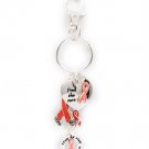 Pink Keychain Breat Cancer Ribbon Heart Engraved Enamel 4 Inch Drop / 2101511-99025SVPNK