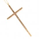 Clear Necklace Pendant Cross Crystal Studs Long Necklace 3 3 4 Inch Pendant 36 Inc 2101514-0417AGCLR