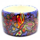 Multi Colored Bracelet Bangle Britto Bracelet Printed Plastic Peacock Printed 2 Inch 210152-02859MLT