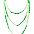 Green Necklace Multi Strand Mixed Bead 18 Inch Long / 2191014-8597GRN