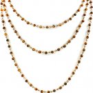 Brown Necklace Multi Strand Formica Bead 15 Inch Long / 2191014-8598GDBRO
