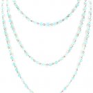 Teal Necklace Multi Strand Formica Bead 15 Inch Long / 2191014-8598RDTEL