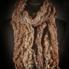 Brown Fashion Scarf Zig Zag Puff Scarf 100% Polyester 12 Inch X 55 Inch / 221627-436BRO