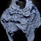 Blue Fashion Scarf Solid Ruffled Scarf 100% Acrylic 12 Inch X 55 Inch / 221627-979BLU