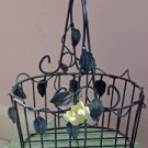 BEAUTIFUL Metal Basket with Scrolling Vine FLORAL Decor
