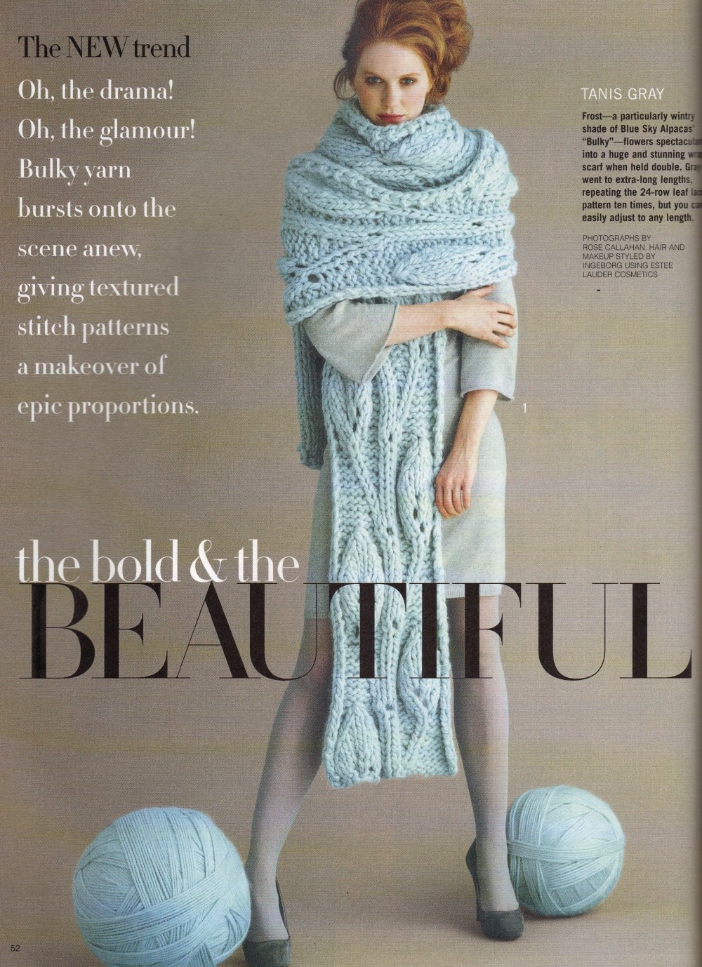 Vogue Knitting Winter 2008 09 Aran Cables Bulky Sweaters Gloves Wrap