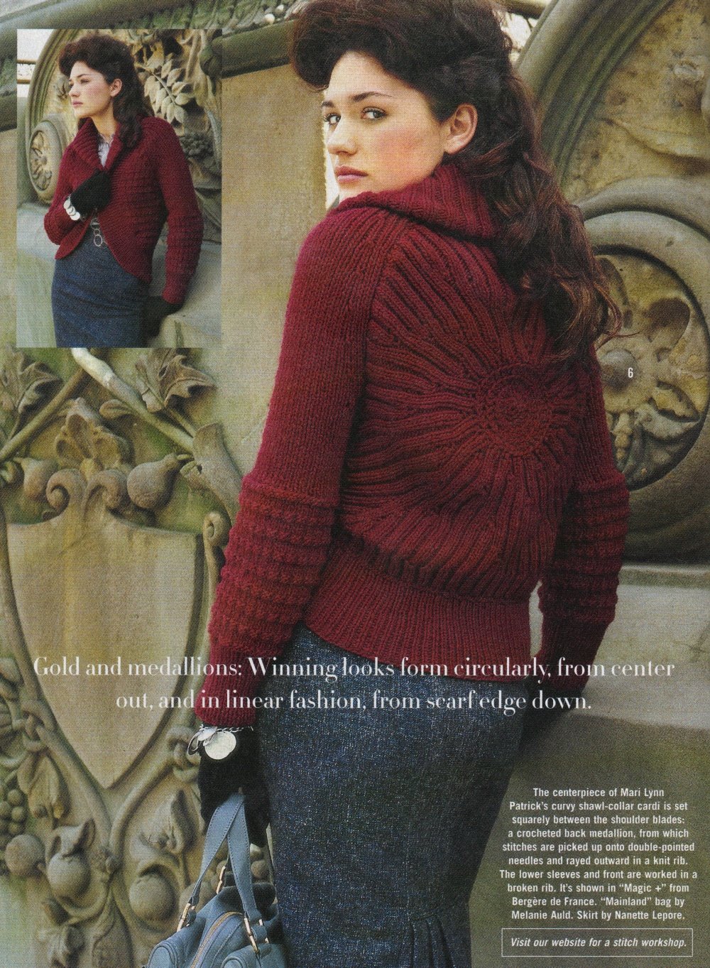 Vogue Knitting Winter 2008 09 Aran Cables Bulky Sweaters Gloves Wrap