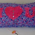 VALENTINE PILLOW - Blues/Silver/Pink - NWT - (#7)
