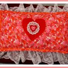 VALENTINE PILLOW - Red/White/Pinks - NWT - (#5)