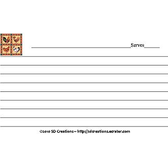 Hens &amp; Roosters Recipe Cards