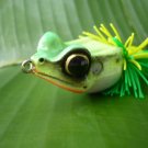 Handmade : Small X Light Green Frog TopWater  Wooden Lure #SLG