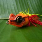 Handmade : Small X Red Frog TopWater  Wooden Lure #SR