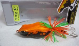 Handmade : Orange Poison Frog TopWater Fishing Lure #OBF