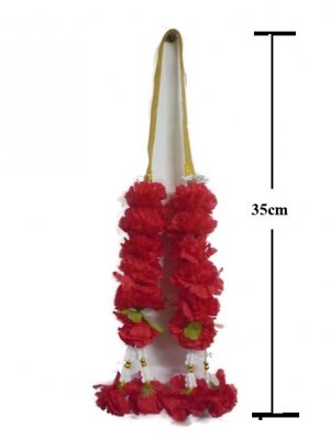 Thai Red Marigold Garland /1pc/ Size : 35cm