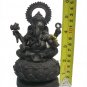 Black Ganesha Hindu God Brass Statue : Size 6"