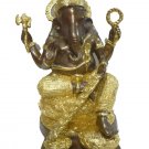 Ganesha  Hindu God Gilded Brass Statue #KNSX2