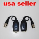 Pair of Tool Free CCTV Camera Passive Video Balun Black