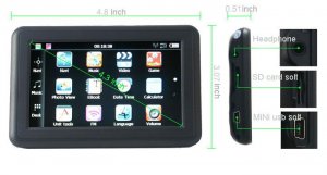 New 4.3"  GPS Slim Design FM MP3/4 4GB FREE MAPS
