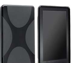 Kindle Fire Black X-Line TPU Rubber Skin Soft Case Cover 7"