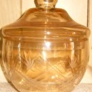 Amber Etched Glass Apothecary Lidded Jar