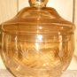 Amber Etched Glass Apothecary Lidded Jar
