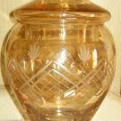 Amber Etched Glass Apothecary Lidded Jar (Medium)