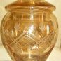 Amber Etched Glass Apothecary Lidded Jar (Medium)