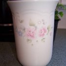 Pfaltzgraff Tea Rose Utensil Crock / Vase    MINT Cond.