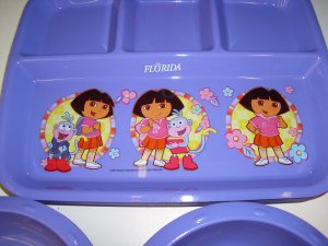 Dora The Explorer 4 section divided plate