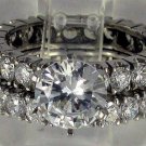 R5267  14K 5.2ct CZ wedding set rings w/ 2ct round head