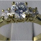 R5208 14K 1.5ct total round 3 stone cubic zirconia ring