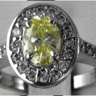 R0163 14K gold 2ct canary cubic zirconia pave ring
