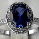 R0171 14K gold 4.5ct cubic zirconia sapphire pave ring