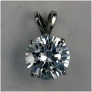 P2010 14K gold 6ct round cubic zirconia stud pendant