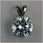 P2010 14K gold 6ct round cubic zirconia stud pendant
