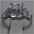 R5453 14K solid gold 4ct radiant center basket ring