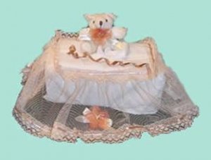 Children Tissue Box Cover Large-Lace Bear  CTC 43