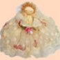 Set of Children Doll tissue box cover and Doll towel ring hanger