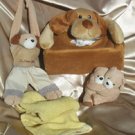 Set of Children Puppy Tissue Box Cover, Curtain Tie back and puppy hanging towel ring