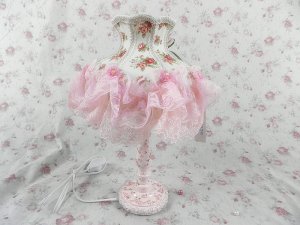 Vintage victorian style shabby chic antique lamp VL35 pink