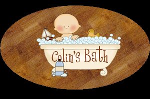 Baby boy / baby girl bathtime personalized name wood plaque/sign 7 X 5 (K)