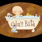 Baby boy bathtime personalized wall wood plaque-sign 8 X 10 (K), decor idea