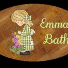 Girl bathroom wall decor idea - Baby girl bathtime personalized wall wood plaque-sign 8 X 10 (M)