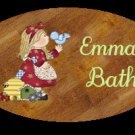Girl bathroom wall decor idea - Baby girl bathtime personalized wall wood plaque-sign 8 X 10 (O)