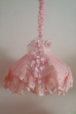 Vintage victorian shabby chic hanging swag lamp VL 23 pink