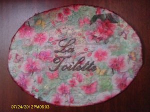 Orchids vintage shabby chic bath wall plaque VS32