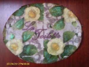 Vintage floral victorian shabby chic bath wall plaque VS34