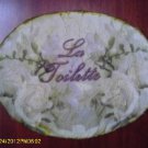 White roses vintage shabby chic bath wall plaque VS31